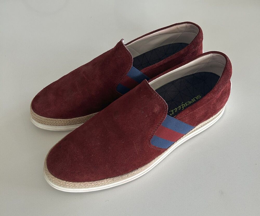 Tod’s Men’s Burgundy Suede Slip-On Loafers Espadrilles Size 8 (US 9)